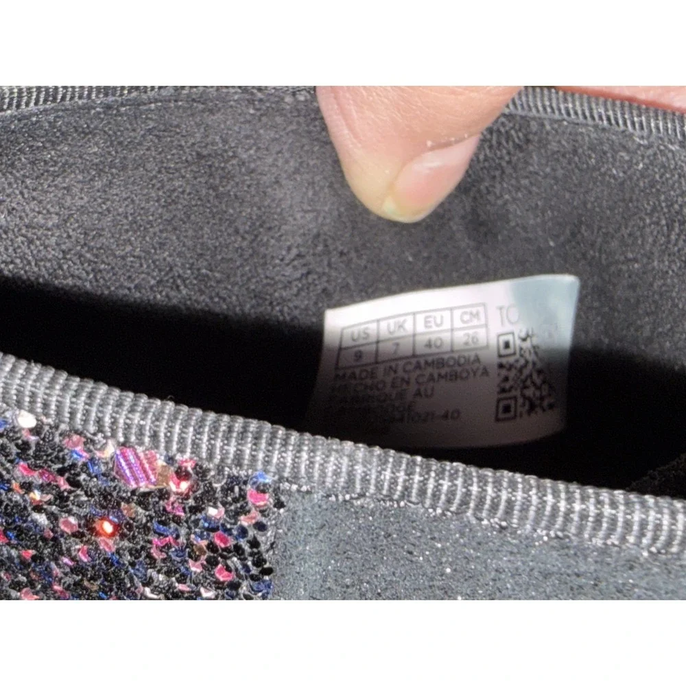TOMS Hyde Multi Color Glitter Wedge  Womens Black Casual Boots Easter Grad Wedng